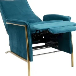 Fauteuil relax Lazy velours bleu