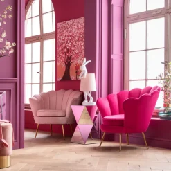 Fauteuil Water Lily doré-fuchsia