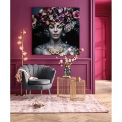 Fauteuil Water Lily doré-gris