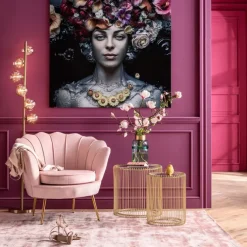 Fauteuil Water Lily doré-rosé