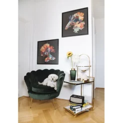 Fauteuil Water Lily doré-vert