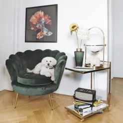 Fauteuil Water Lily doré-vert
