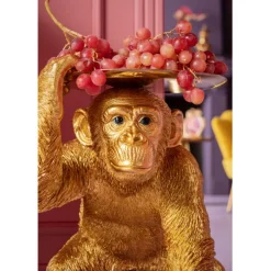 Figurine décorative Butler Playing Chimp doré 52cm