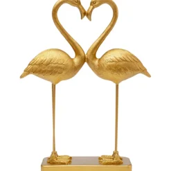Figurine décorative Flamingo Love doré 39cm
