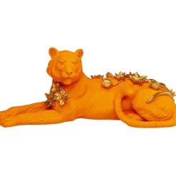 Figurine décorative Flower Leopard orange 26cm