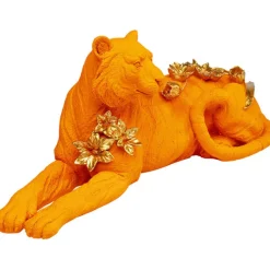 Figurine décorative Flower Leopard orange 26cm