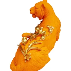 Figurine décorative Flower Leopard orange 26cm