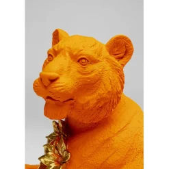 Figurine décorative Flower Leopard orange 26cm