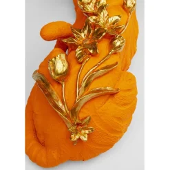 Figurine décorative Flower Leopard orange 26cm