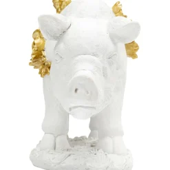 Figurine décorative Flower Pig blanc 21cm