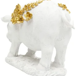 Figurine décorative Flower Pig blanc 21cm