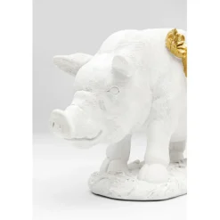 Figurine décorative Flower Pig blanc 21cm