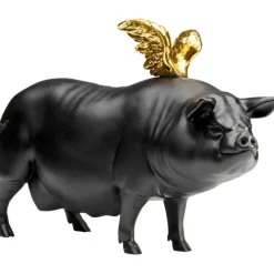 Figurine décorative Flying  Pig noir 11cm