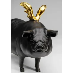 Figurine décorative Flying  Pig noir 11cm