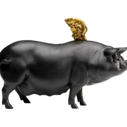 Figurine décorative Flying Pig noir 21cm