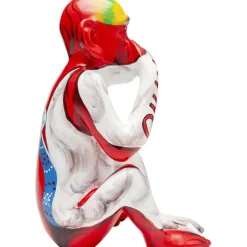 Figurine décorative Graffiti Monkey rouge 39cm