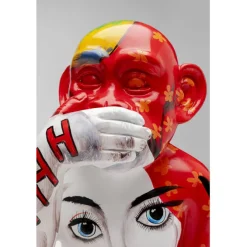 Figurine décorative Graffiti Monkey rouge 39cm