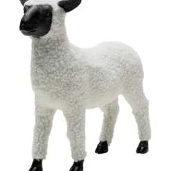 Figurine décorative Happy Sheep Wool blanc 28cm