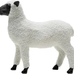 Figurine décorative Happy Sheep Wool blanc 28cm