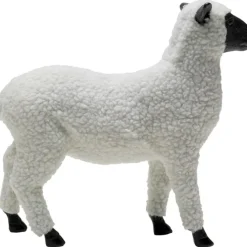 Figurine décorative Happy Sheep Wool blanc 28cm
