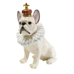 Figurine décorative King Dog blanc 33cm