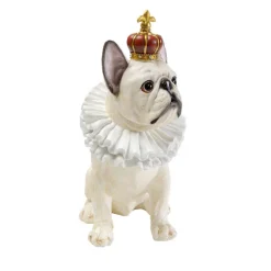 Figurine décorative King Dog blanc 33cm