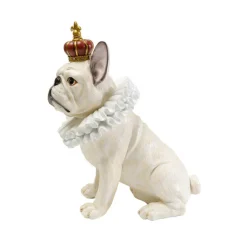 Figurine décorative King Dog blanc 33cm