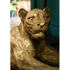 Figurine décorative Lion doré 113cm