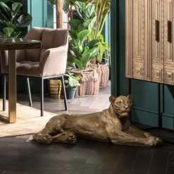 Figurine décorative Lion doré 113cm