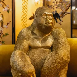 Figurine décorative Monkey Gorilla Side doré 76cm