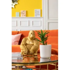 Figurine décorative Monkey Gorilla Side doré 39cm