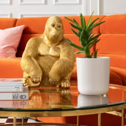 Figurine décorative Monkey Gorilla Side doré 39cm