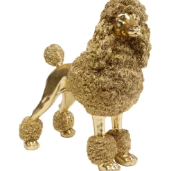 Figurine décorative Mrs Poodle doré 34cm