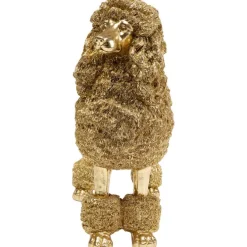 Figurine décorative Mrs Poodle doré 34cm