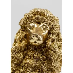 Figurine décorative Mrs Poodle doré 34cm