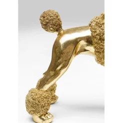 Figurine décorative Mrs Poodle doré 34cm