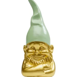 Figurine décorative Nain doré vert 21cm
