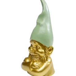 Figurine décorative Nain doré vert 21cm