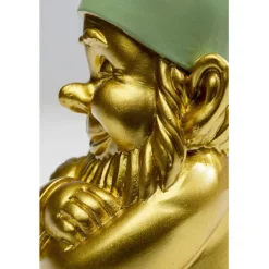 Figurine décorative Nain doré vert 21cm