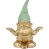 Figurine décorative Nain Meditation doré vert 19c