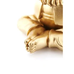 Figurine décorative Nain Meditation doré vert 19c