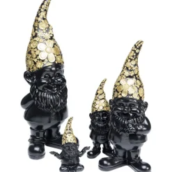 Figurine décorative Nain Meditation noir-doré 19cm