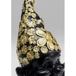 Figurine décorative Nain Meditation noir-doré 19cm