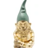 Figurine décorative Nain Sitting doré vert 19cm
