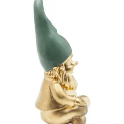 Figurine décorative Nain Sitting doré vert 19cm