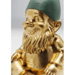 Figurine décorative Nain Sitting doré vert 19cm