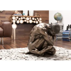 Figurine décorative Nude Man Hug bronze 54cm