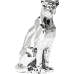 Figurine décorative Sitting Cat Rivet chrome 82cm