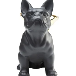 Figurine décorative Sitting Angel Dog doré-noir