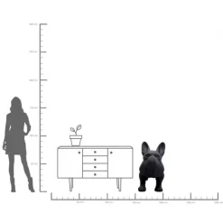 Figurine décorative Toto Teen noir mat 90cm